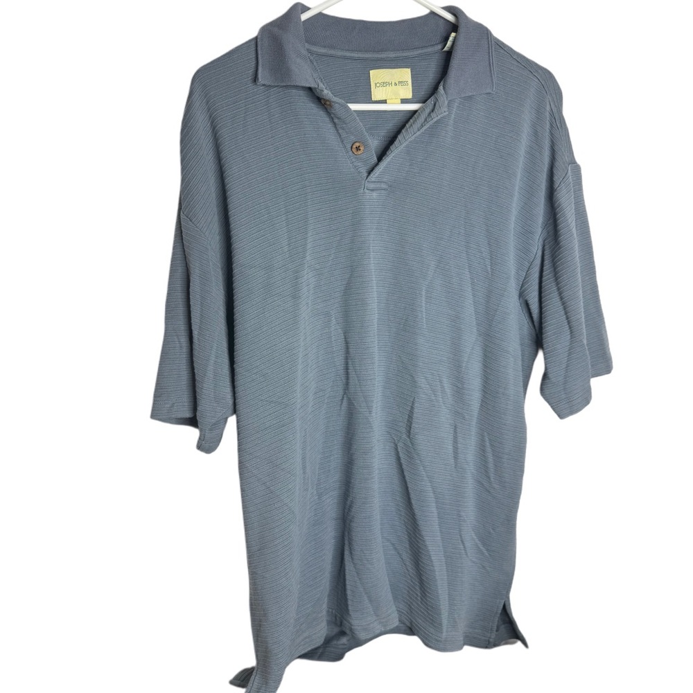 Joseph & Feiss Silk Slate Polo Shirt Medium